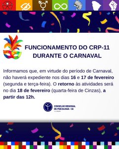 Comunicado – Horário de funcionamento no período de Carnaval